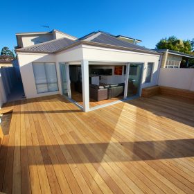 timber decking in a roof top
