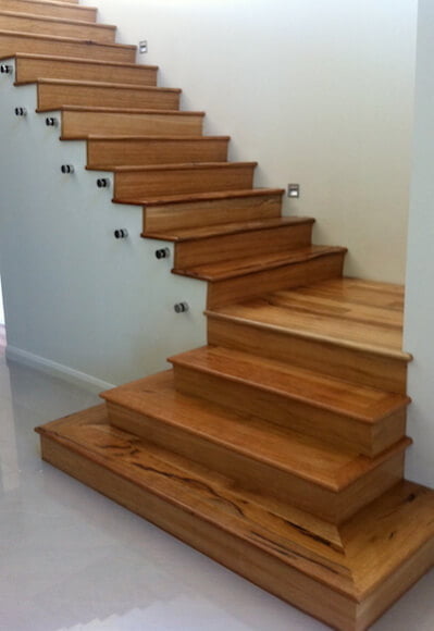 newly installed timber stairs