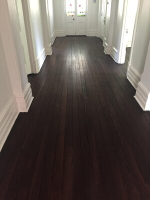 Jarrah Stained Black Engineered Parquetry Flooring Perth Installation by Floors By Nature