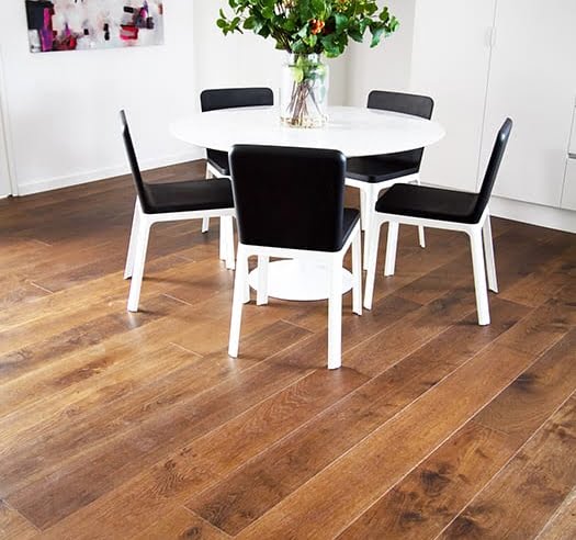 Engineered prestige oak flooring for dining room installation