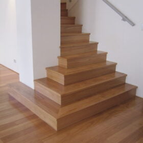 Blackbutt Timber Stairs Perth Installation by Floors By Nature