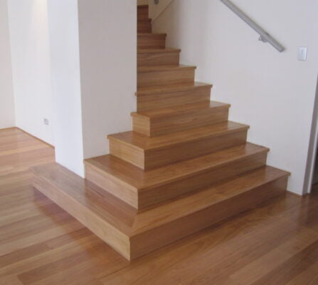 Blackbutt Timber Stairs Perth Installation by Floors By Nature
