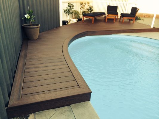 Spiced Rum Curved Decking Installation Perth