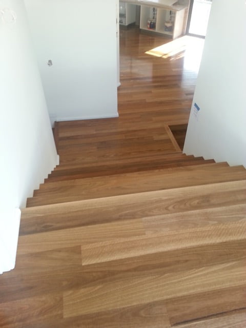 Spotted Gum Timber Stairs Perth Installation by Floors By Nature